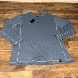 Legendary Whitetails Henley XL Blue Long Sleeve Outdoors Hunting Shirt NWT